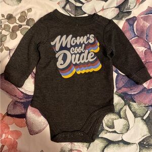 Garanimals "moms cool dude" gray long sleeve top bodysuit - 0-3 months baby boy
